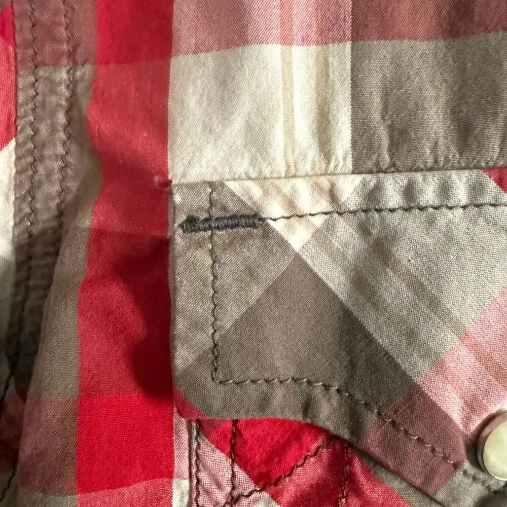 TRUE RELIGION | Y2K Vintage Western Style Plaid Pearl Snap Shirt | Medium